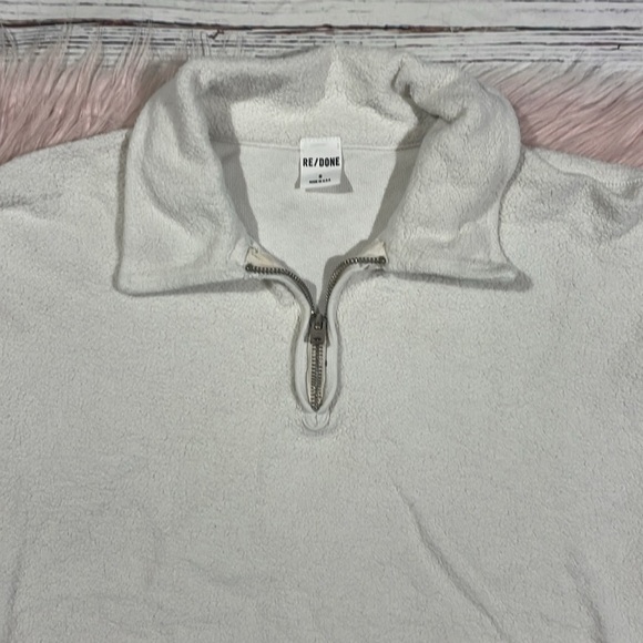 Re/done INSIDE OUT VINTAGE WHITE 90S CROP SWEATER - Picture 6 of 9